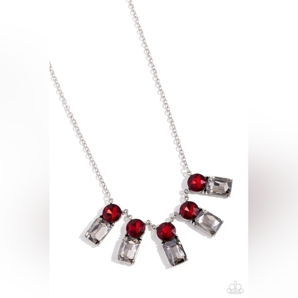 Red and silver necklace set - Picture 8 of 10
